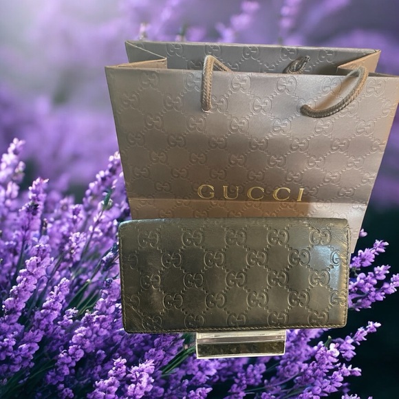 Gucci Handbags - LS. Gucci Black Leather Wallet with Signature Monogram